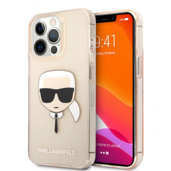 Karl Lagerfeld iPhone 13 Pro Deksel Full Glitter Gull