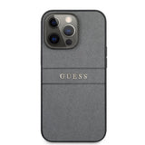 Guess iPhone 13 Pro Deksel Hot Stamp Metal Logo Grå