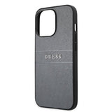 Guess iPhone 13 Pro Deksel Hot Stamp Metal Logo Grå
