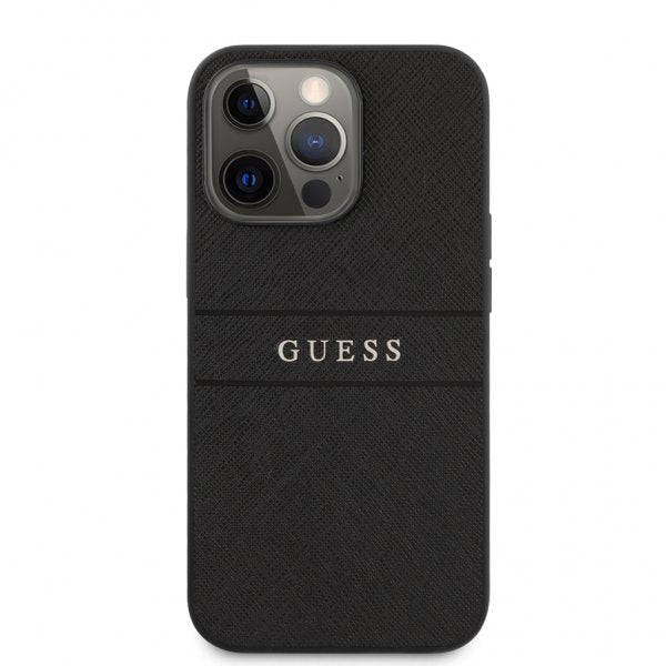 Guess iPhone 13 Pro Deksel Hot Stamp Metal Logo Svart
