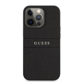 Guess iPhone 13 Pro Deksel Hot Stamp Metal Logo Svart