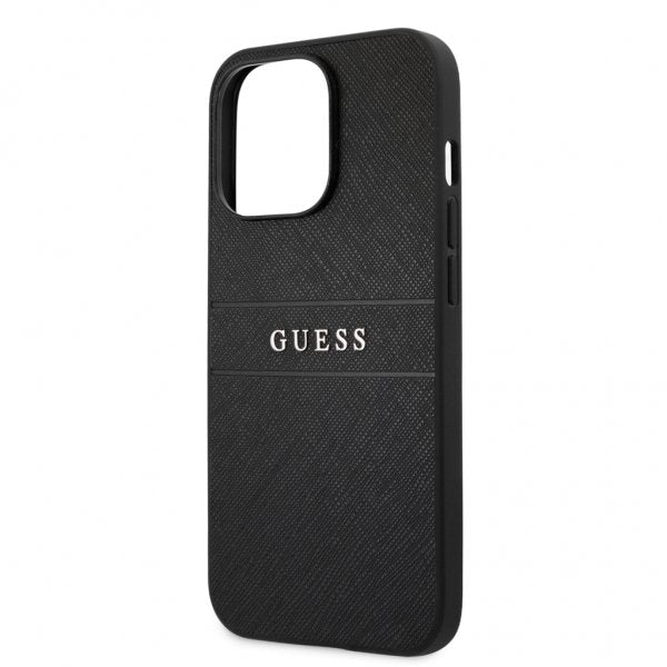 Guess iPhone 13 Pro Deksel Hot Stamp Metal Logo Svart