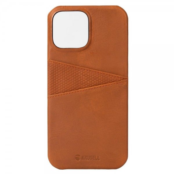 Krusell iPhone 13 Pro Deksel Leather CardCover Cognac Brown
