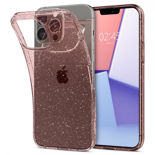 Spigen iPhone 13 Pro Deksel Liquid Crystal Glitter Rose Quartz