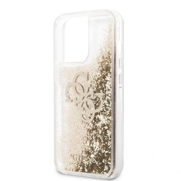 Guess iPhone 13 Pro Deksel Liquid Glitter Gull