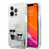Karl Lagerfeld iPhone 13 Pro Deksel Liquid Glitter Sølv