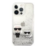 Karl Lagerfeld iPhone 13 Pro Deksel Liquid Glitter Sølv
