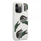 Lacoste iPhone 13 Pro Deksel Liquid Silicone Allover Pattern Hvit