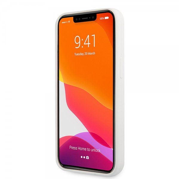 Lacoste iPhone 13 Pro Deksel Liquid Silicone Allover Pattern Hvit