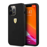 Ferrari iPhone 13 Pro Deksel Liquid Silicone Metal Logo Svart