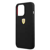 Ferrari iPhone 13 Pro Deksel Liquid Silicone Metal Logo Svart