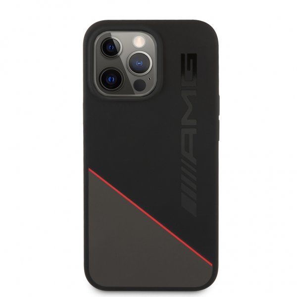 AMG iPhone 13 Pro Deksel Liquid Silicone Two Tone Svart