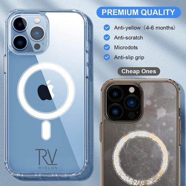 Rvelon iPhone 13 Pro Deksel TPU MagSafe Transparent