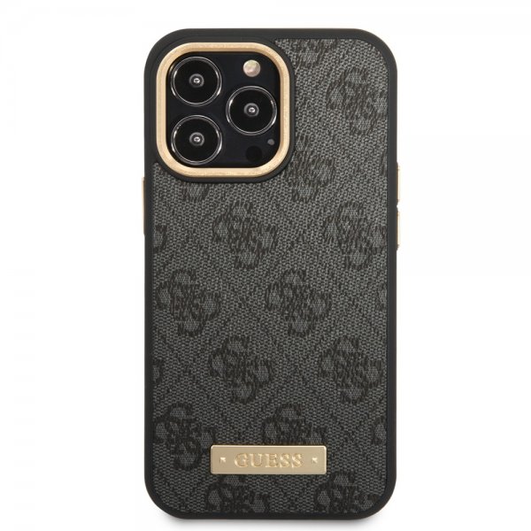 Guess iPhone 13 Pro Deksel Metal Plate Logo MagSafe Svart