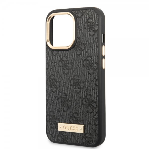 Guess iPhone 13 Pro Deksel Metal Plate Logo MagSafe Svart