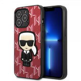 Karl Lagerfeld iPhone 13 Pro Deksel Monogram Iconic Patch Rød