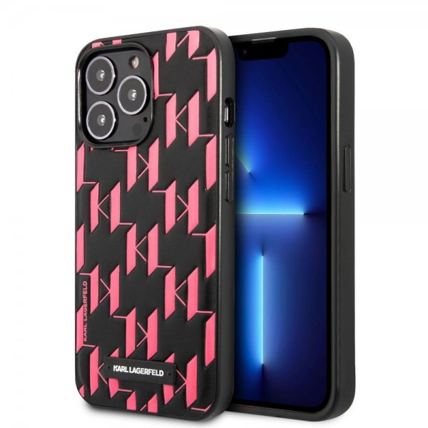 Karl Lagerfeld iPhone 13 Pro Deksel Monogram Pattern Rosa