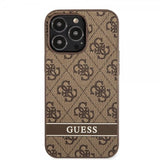 Guess iPhone 13 Pro Deksel Printed Stripe Bottom Brun