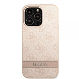 Guess iPhone 13 Pro Deksel Printed Stripe Bottom Rosa