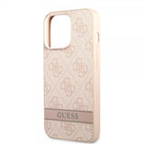 Guess iPhone 13 Pro Deksel Printed Stripe Bottom Rosa