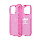 Adidas iPhone 13 Pro Deksel Protective Clear Case Glitter Rosa