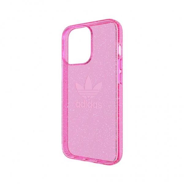 Adidas iPhone 13 Pro Deksel Protective Clear Case Glitter Rosa