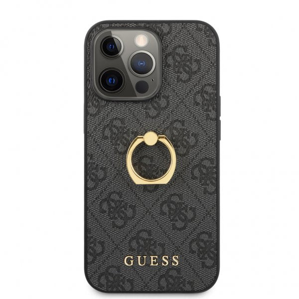 Guess iPhone 13 Pro Deksel Ring Stand Grå