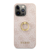 Guess iPhone 13 Pro Deksel Ring Stand Rosa