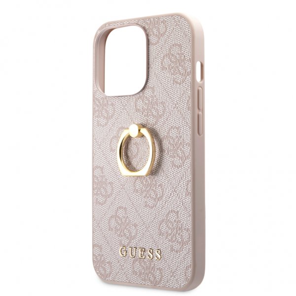 Guess iPhone 13 Pro Deksel Ring Stand Rosa