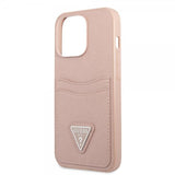 Guess iPhone 13 Pro Deksel Saffiano Double Cardslot Rosa