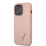 Guess iPhone 13 Pro Deksel Saffiano Metal Triangle Rosa