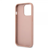 Guess iPhone 13 Pro Deksel Saffiano Metal Triangle Rosa