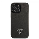 Guess iPhone 13 Pro Deksel Saffiano Metal Triangle Svart