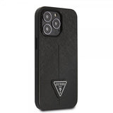 Guess iPhone 13 Pro Deksel Saffiano Metal Triangle Svart