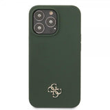 Guess iPhone 13 Pro Deksel Silicone Metal Logo 4G Grønn