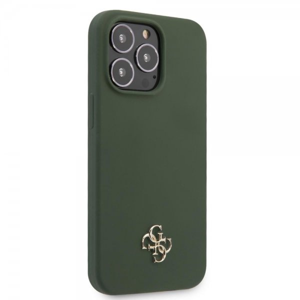 Guess iPhone 13 Pro Deksel Silicone Metal Logo 4G Grønn