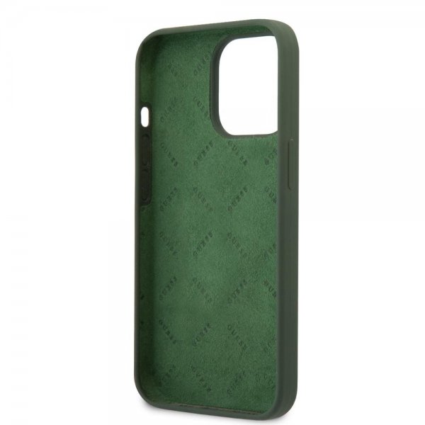 Guess iPhone 13 Pro Deksel Silicone Metal Logo 4G Grønn