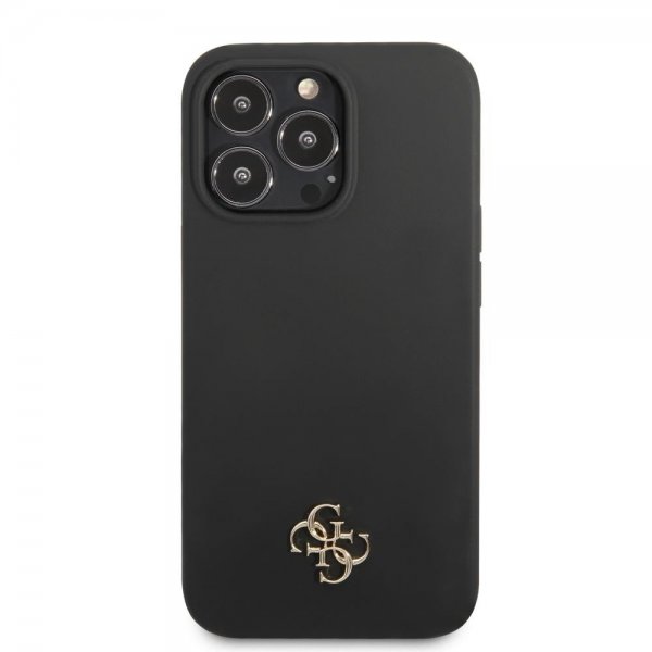 Guess iPhone 13 Pro Deksel Silicone Metal Logo 4G Svart