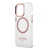 Guess iPhone 13 Pro Deksel Transparent MagSafe Rosa Transparent