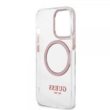Guess iPhone 13 Pro Deksel Transparent MagSafe Rosa Transparent