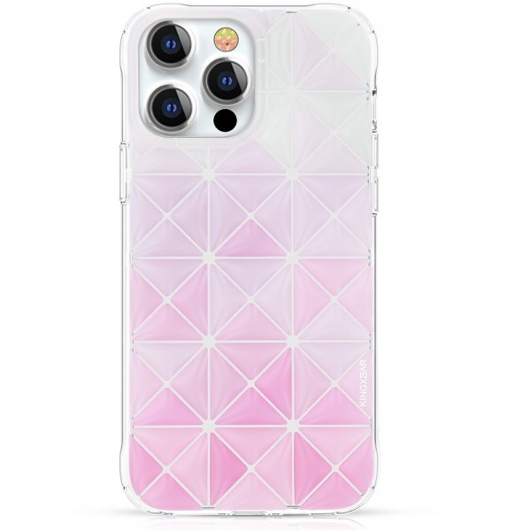 Kingxbar iPhone 13 Pro Deksel Trekant Mønster Rosa