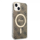 Guess iPhone 13 Deksel 4G Pattern MagSafe Brun