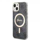 Guess iPhone 13 Deksel 4G Pattern MagSafe Svart