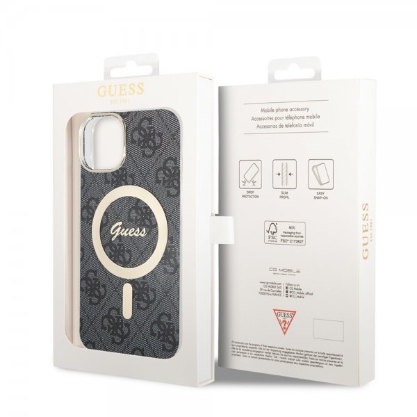 Guess iPhone 13 Deksel 4G Pattern MagSafe Svart