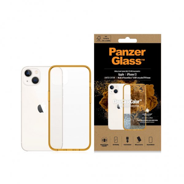 PanzerGlass iPhone 13 Deksel ClearCase Color Tangerine