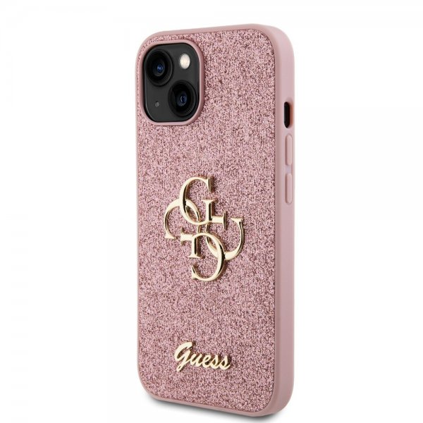 Guess iPhone 13 Deksel Fixed Glitter Rosa