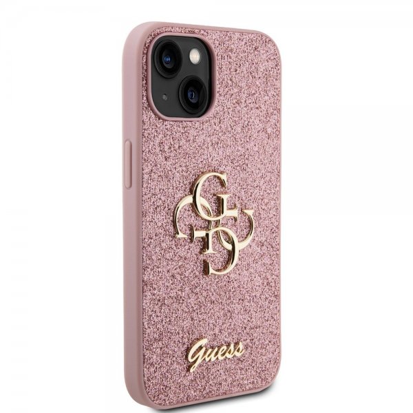 Guess iPhone 13 Deksel Fixed Glitter Rosa