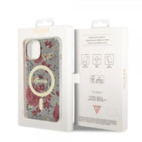 Guess iPhone 13 Deksel Flower MagSafe Kaki