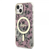 Guess iPhone 13 Deksel Flower MagSafe Rosa