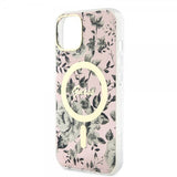 Guess iPhone 13 Deksel Flower MagSafe Rosa